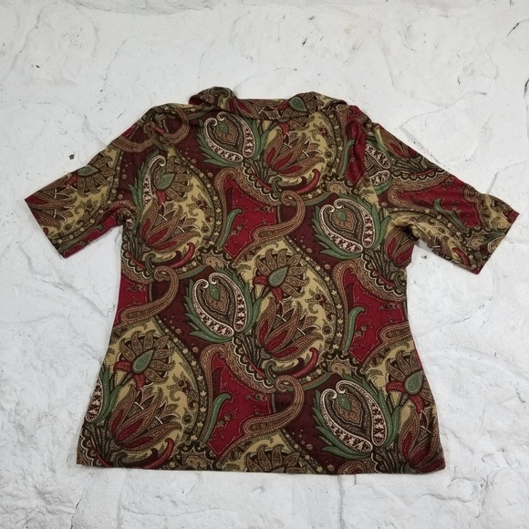 Ann Taylor Petites XLP Paisley Faux Wrap Blouse - Picture 5 of 6
